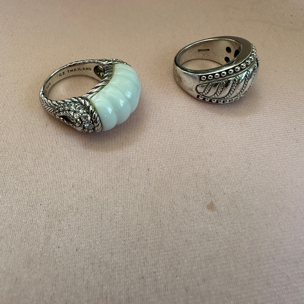 Judith Ripka Silver and White Statement Rings - Picture 6 of 10